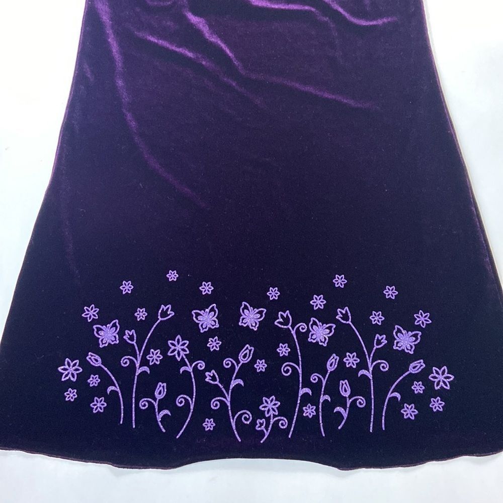 Vintage Handmade Womens Dress Burgundy Velvet Size S Approximately S - Picture 6 of 16